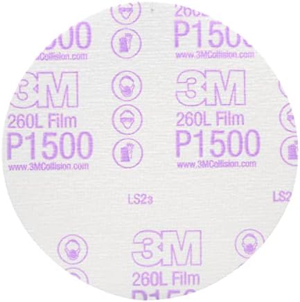 3M Hookit Finishing Film Abrasive Disc, 260L, 00950, 6 in, P1500