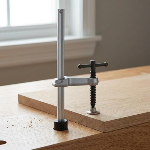 Generic Insertion Clamp Fixture Ratchet Function Table Clamp Bench Tool Alloy Steel Holding Device Suitable for Workshop Metalworking Carpentry Assembly, T-bar Insert Clamp 160x60 Base 28mm