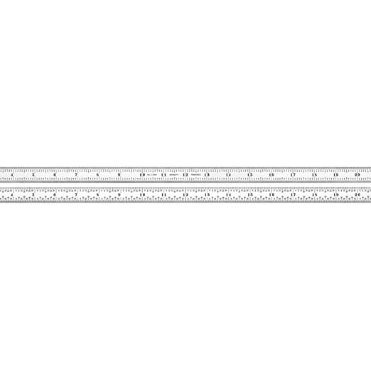 Starrett Full Flexible Steel Rule with Satin Chrome Finish, Quick Reading and Inch Graduation - 16R Graduation, 24" Length, 1/50" Thickness - C316R-24