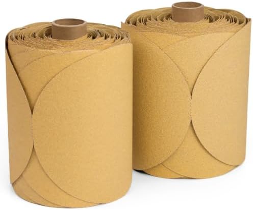 S SATC 6 Inch PSA Sandpaper Discs 200 Pack 120 Grit Sticky Back Aluminum Oxide Sanding Discs Round Automotive Sandpaper for Car Paint Woodworking