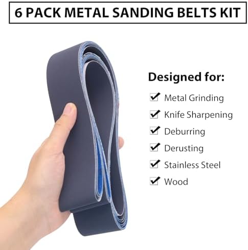 2 x 72 Silicon Carbide Knife Sharpening Sanding Belts, 6 Pack