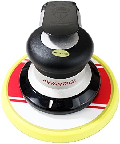 AirVANTAGE Industrial Grade Random Orbital Air Sander Non-Vacuum With Low-Profile Pad, 1/4 in. NPT Air Inlet (6": 3/32- PSA Vinyl)