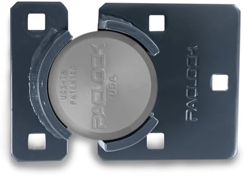 PACLOCK's UCS-7A/775 Hasp and Puck Combo Kit, High Performance 6-Pin Cylinder, Keyed Differently, Silver Anodized Aluminum, Double Coated Grey Hasp
