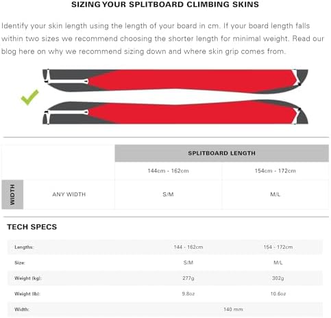 G3 Genuine Guide Gear Splitboard+ Universal Climbing Skins, Backcountry Splitboard Skins, Universal Grip for All Snow Conditions, Made in Canada, 2022