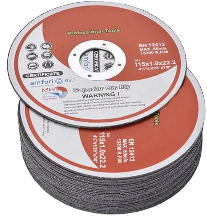 Cut Off Wheels 100 Pack 4-1/2 x 1/25 x 7/8 Inch Metal and Stainless Steel Cutting Discs for Angle Grinders