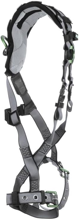 MSA V-FIT Standard Safety Harness - Polyester & Nano-Technology Treated Web Full Body Harness Back, Shoulder Padding, Gray
