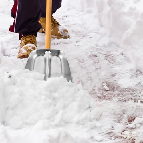 Stainless Steel Snow Shovel Head Replacement Heavy Duty Shovel Scoop for Snow Removal Driveway Grain and Feed Handling Outdoor Gardening Tool 15.74 X 12.59 X 3.93 in