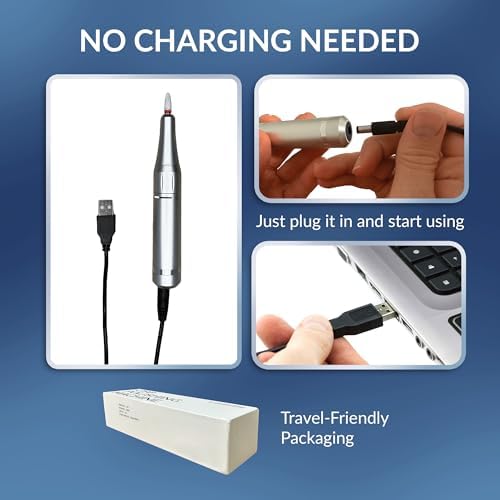 USB Polishing Machine, Portable Electric Mini Polisher 35000 RPM for Edge Correction Smoothing After Repair Cleaning Creating a Shiny Surface, Polishing Head Set with Step-by-Step Instructions