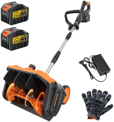 Cordless Snow Shovel- 2 * 4.5Ah Anti-Freeze Batteries,3500W Brushless Motor