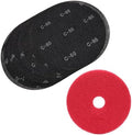 HUAALIUCHE 17" Sanding Screen Discs - Mesh Floor Sanding Screen - 60 Grit Black Silicon Carbide - for Wood Floors (10 Pack)+1-Piece Buffer Floor Pad