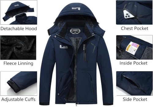 MOERDENG Women's Ski Jacket Warm Winter Coat Snowboarding Jacket