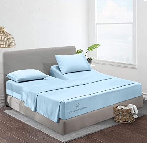 JS Sanders Collection Split Head Sheet Set Cal. King Size,Light Blue