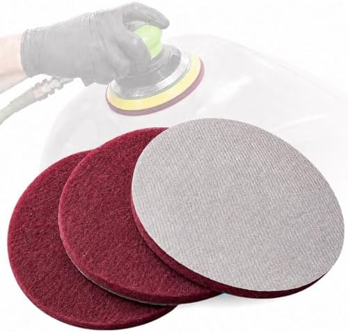 LiME LiNE 6" Hook & Loop Scuffing Discs for Orbital Dual Action Sanders, (Red 3 Pack)