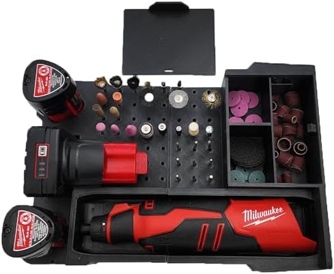 Tidy Tool Liner for M12 Rotary Packout Organizer with Drawer and Bit Storage for Milwaukee Packout Compact Tool Box- Battery, bits, and Blade Storage- Liner Only