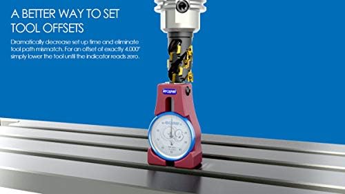 04-000 Pro Touch Off Gage – CNC Milling Machine Z Axis Tool Setter, 4" Offset, Large 2.2" Dial, Hardened Stainless Contact Face, High‑Accuracy 0.0002" Repeatability, Padded Case