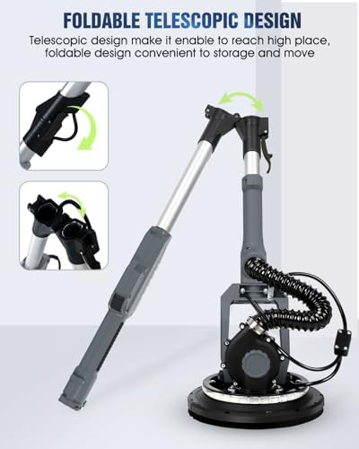MYTOL 7.2A Drywall Sander with Vacuum, LED, 6-Speed