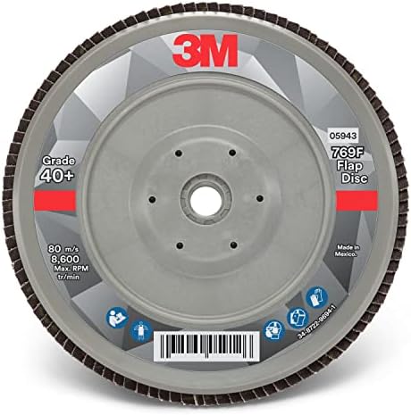 3M Flap Disc, 769F, 40+, T29 Quick Change, 7 in x 5/8 in-11