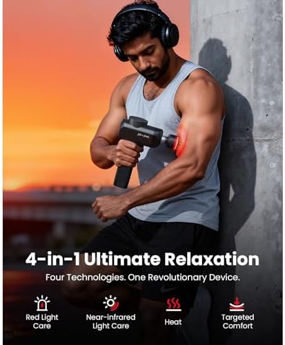 BOB AND BRAD X6 Ultra Massage Gun with Heat & Infrared Light, FSA Eligible