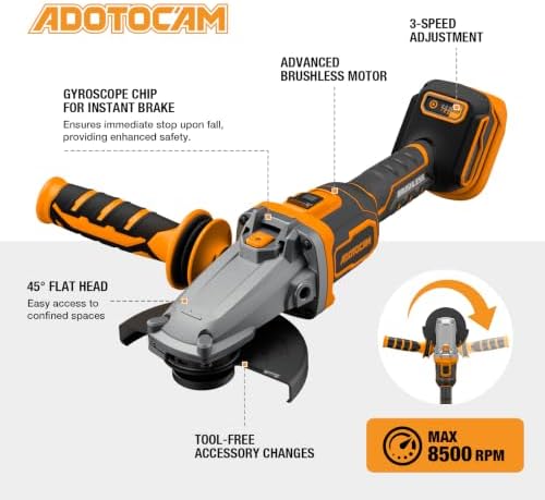 Flathead Angle Grinder for DeWalt 20V MAX Battery (Tool Only)