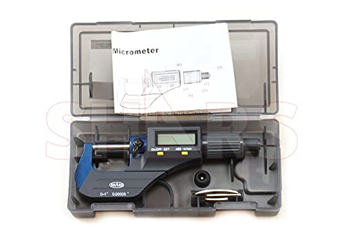 Shars 0-1"/0-25mm Solid Metal Frame Electronic Outside Micrometer 303-2463 P]