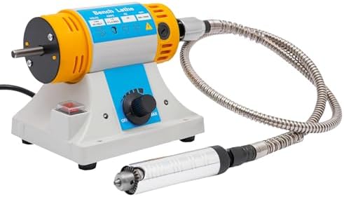 Jewelry Polisher, Stepless Speed Regulation Bench Buffer Grinder Polishing & Buffing Machine Multi-Function Bench Buffer Polisher DIY Polishing Machine-Fiber/Cloth/Emery Wheel-up to 10000rpm