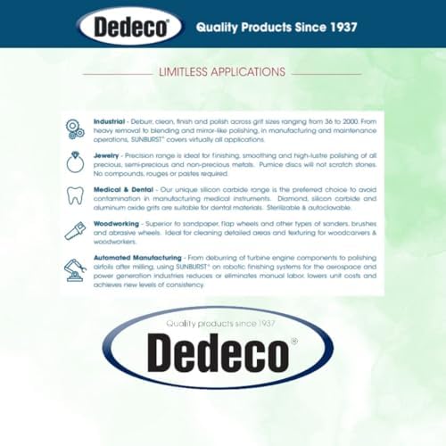 Dedeco Sunburst Radial Bristle Discs 48-Pack - 3/4" Curved - Light Green 14000 Grit (Ultra-Fine, 1 Micron) - Aluminum Oxide for Polishing & Finishing