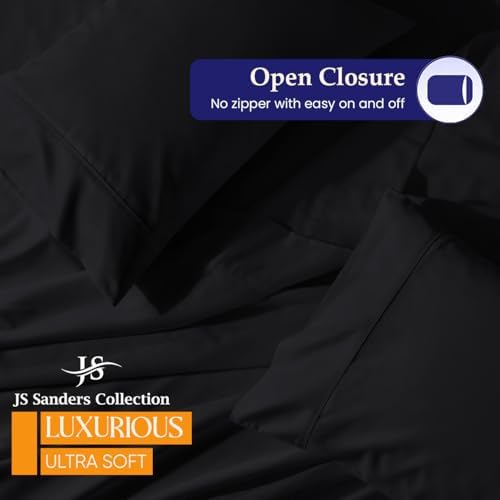 JS Sanders AFT Berth Boat Sheet 3 Pcs 600 TC Egyptian Cotton,Black