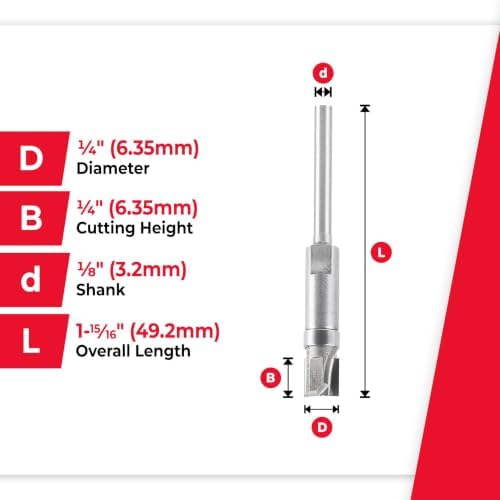 Amana Tool - 47223-S Miniature Flush Trim Plunge Template 1/4 Dia x 1/4 x 1/8" Shank
