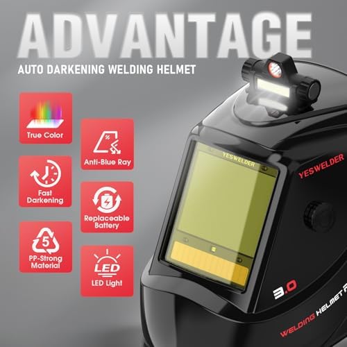 YESWELDER Smart Auto-Shade Welding Helmet with Digital Filter