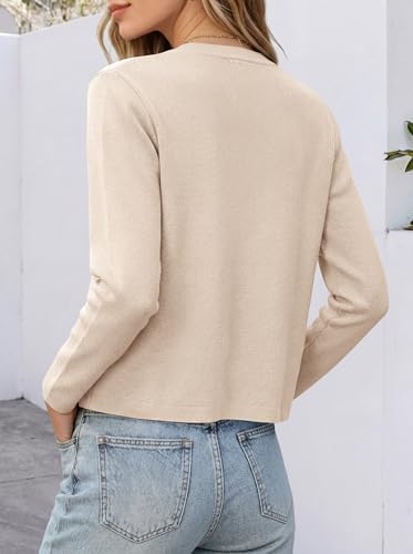 ANRABESS Women's Button Down Cropped Striped Cardigan Sweaters