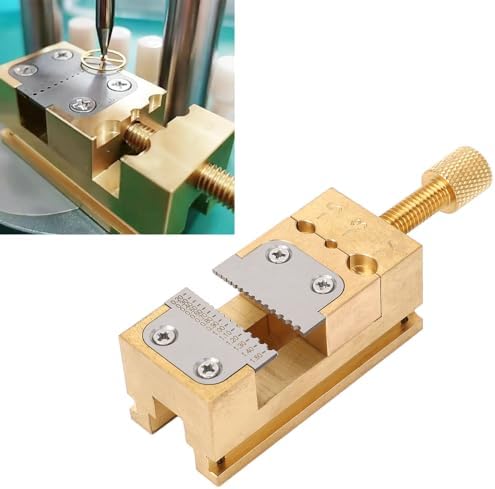 Mini Flat Clamp, Mini Bench Vice Clamp Opening Parallel Table Vise for Watch Repairing Sculpture Craft Jewelry DIY Carving Tool, 0.2-1.5mm Hole Dia Watchmaker Wheel Pointers Tool