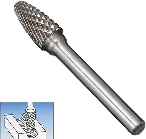 10Pcs/set 3/8 Dia. Rounded Tapered Cone Burrs Heavy Duty Solid Carbide Grinding Heads Chamfering Abrasion Industrial Deburring Rotary Tools for Hard Steel Metal Metalworking