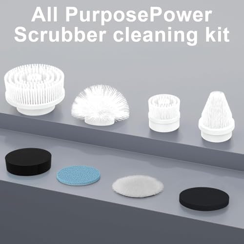Dreazu - Replaceable Brush Heads - Scrubber Brush for Bathroom, Kitchen, Tile Grout, Bathtub, Shower, Sink, Toilet & Car Cleaning