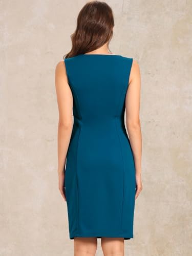 Allegra K Womens Work Sheath Dress Sleeveless Business Pencil Dresss