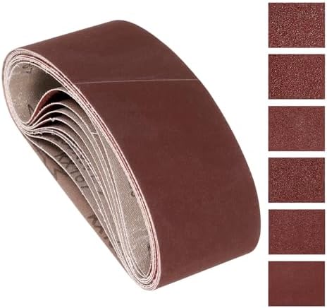 12 Pcs Sanding Belts 3 x 21 Inch 60/80/120/150/240/400 Grit
