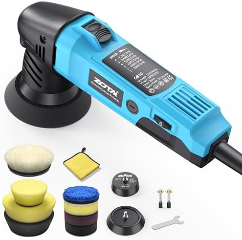 ZOTA 3 inch Polisher, 2" Mini Buffer with 8mm Random Dual Action Polisher,13.1ft(4m) Extended Power Cord for Quiet & Smooth Small Buffer Polisher.