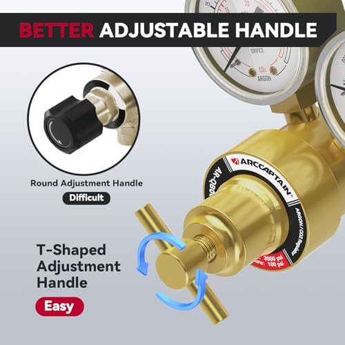 ARCCAPTAIN Argon/CO2/Helium Regulator with 8.2FT Inert Gas Welding Hose