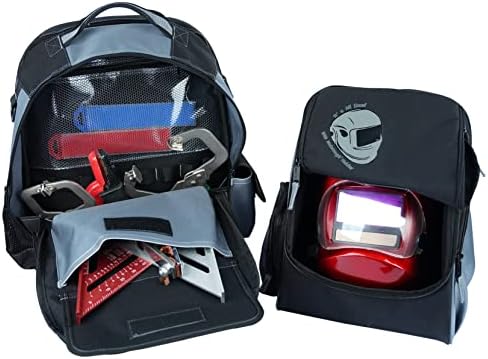MELOTOUGH Backpack, Welding Bag for Tools and Helmet, Extreme Gear Pack, Large Capacity, Grey