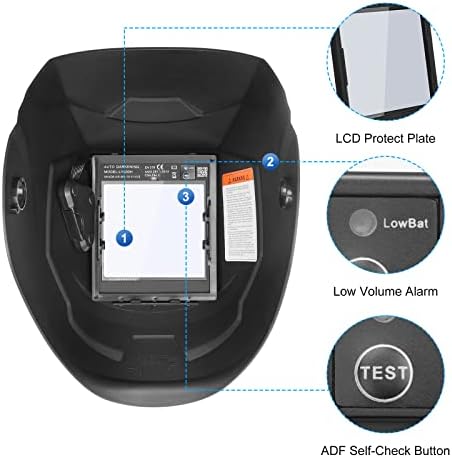 Welding Helmet Auto Darkening Hood True Color 3.94" X 3.66" Large View Solar Powered for TIG MIG ARC Welder Mask with Adjustable Shade Range 4/5-9/9-13 and 4 Arc Sensor