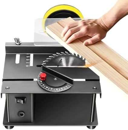 Mini Precision Table Saw Set, 0-90° Angle Sliding Polisher Machine, Woodworking Sliding Cutting Machine Mini Table Saw 200W For Crafts Speed 4200-8500rpm Diy Hobby Model Cutting Bench Saw