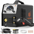 H HZXVOGEN 185A MIG Welder, 110V/220V Dual Voltage, 4-in-1 Gas MIG/Flux Core MIG/Lift TIG/Stick Welding Machine with Synergic Multiprocess Large LED Digital Display, IGBT Inverter