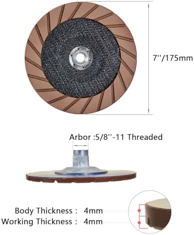 7" Ceramic Bond Diamond Cup Wheel for Concrete, 5/8-11, 400 Grit