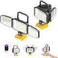 2PCS LED Work Light Compatible with 20V Battery, 150W 15000LM Flood Light, 6500K Daylight 3-Head Adjustable, USB Type-C&2 Brightness Modes Portable Flashlight Job Site Light (Tool Only)