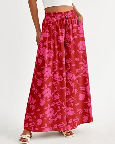 BTFBM Wide Leg Flowy Palazzo Pants for Women