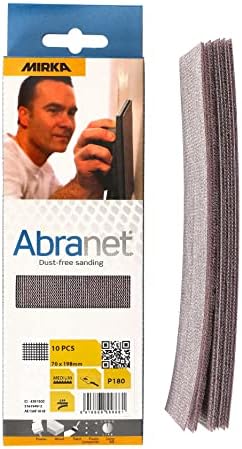 Mirka Abranet Net Sheets Sandpaper 2.75 x 8 inch Grit 180 10 pcs