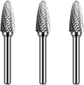 Carbide Burr Set 1/4" Shank SF-5 Die Grinder Bits Tungsten Double Cut Burr Bits (1/2" Cutter Dia X 1" Cutter Length) for Die Grinder Kits Metal Grinding Drilling Polishing (3pcs)