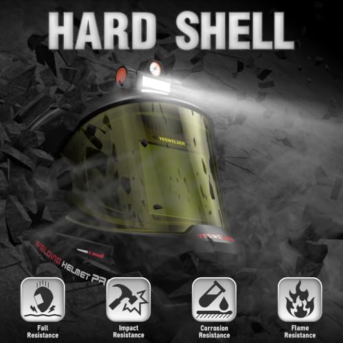 YESWELDER Auto Darkening Welding Helmet with LED, 180° View, LYG-Q800D-LK