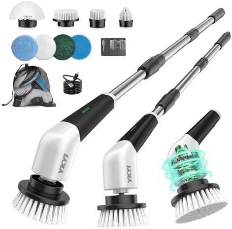 YKYI Electric Spin Scrubber, Cordless Power Cleaning Brush with Long Handle