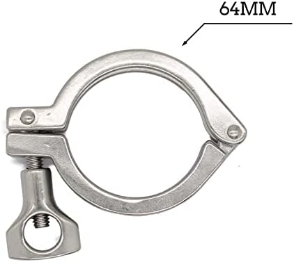 QiiMii 13MHHM Stainless Steel 304 Single Pin Heavy Duty Tri Clamp with Wing Nut for Ferrule TC 2"(10 Pack) (2 Inch)