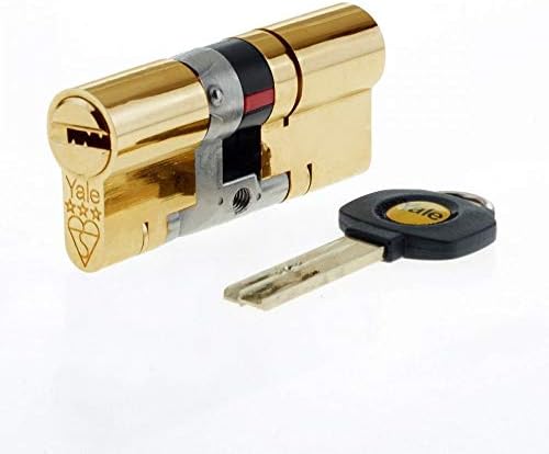 Yale B-YS3-4555B Anti-Snap 3 Star Euro Double Cylinder, High Security, 45:55 (95mm), Brass Finish